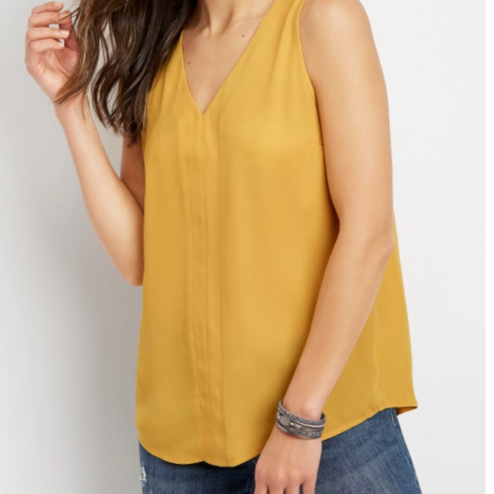 Mustard Yellow Dressy Tank Top